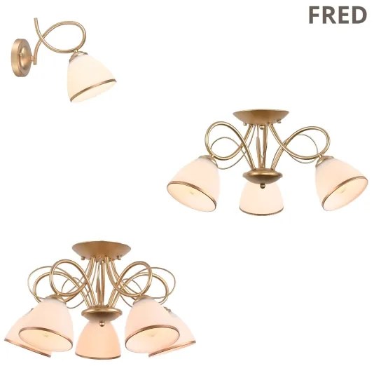 Brilagi - Plafonieră aplicată FRED, 5x E27 / 60W / 230V, Ø 59 cm, auriu