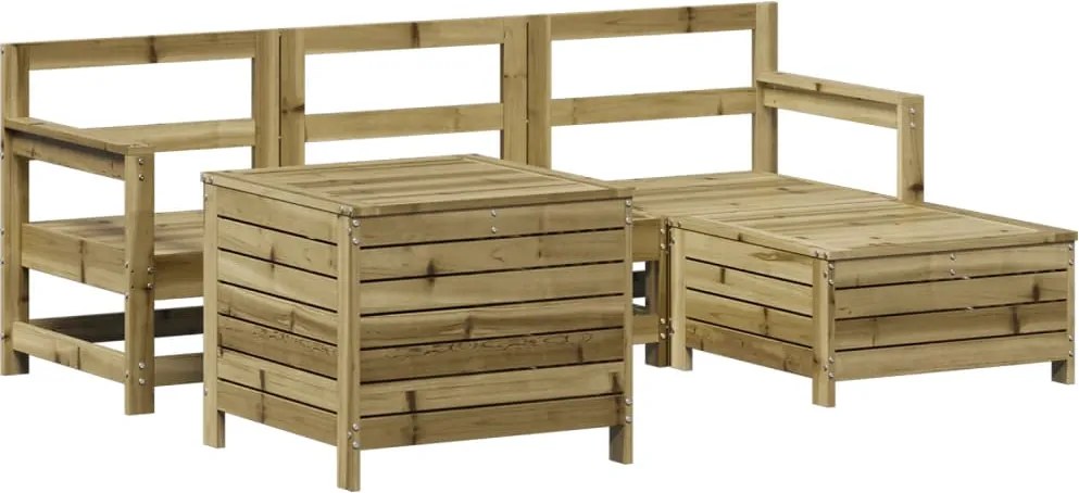 vidaXL Set canapea de grădină, 5 piese, lemn de pin tratat