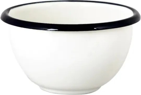 Bol mini vintage din oțel emailat, alb offwhite, Ø11×H6 cm, 0,4L, „Emil's Enamel"