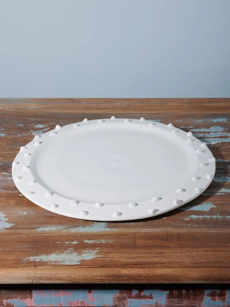 Farfurie alba din ceramica, D43cm Dante