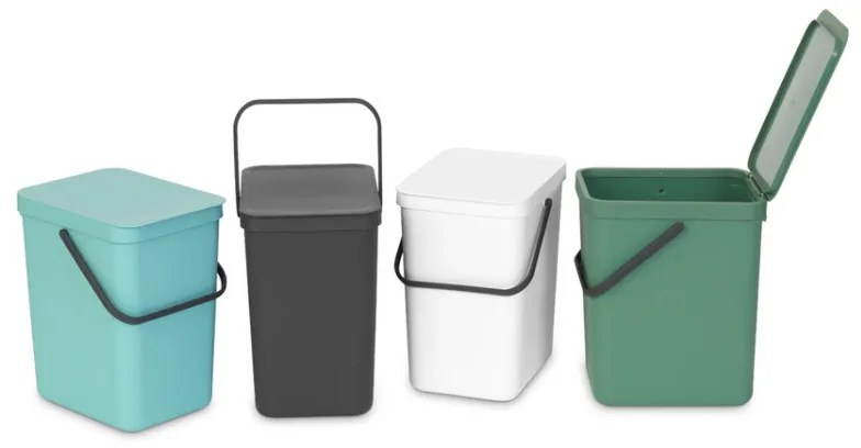 Cos de gunoi colectare selectiva Brabantia Sort&Go 1003236, 25 L, Maner, Montabil pe perete, Verde inchis