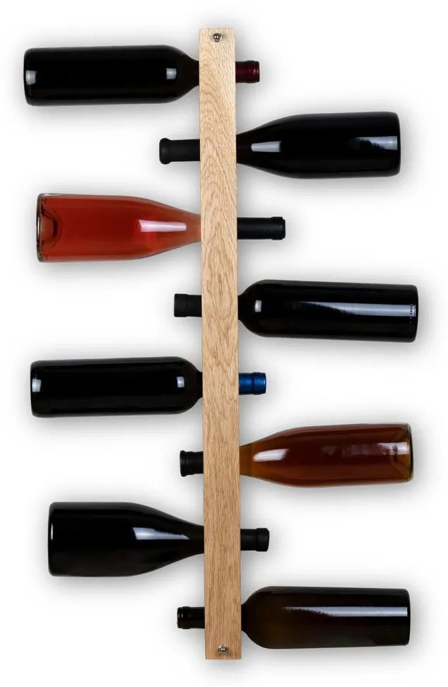 Suport Vertical 8 Sticle Vin din Lemn de Stejar