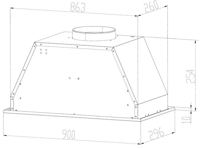 Down Under 90, hotă de aspirație, 90 cm, 590 m³/h, LED, oțel inoxidabil