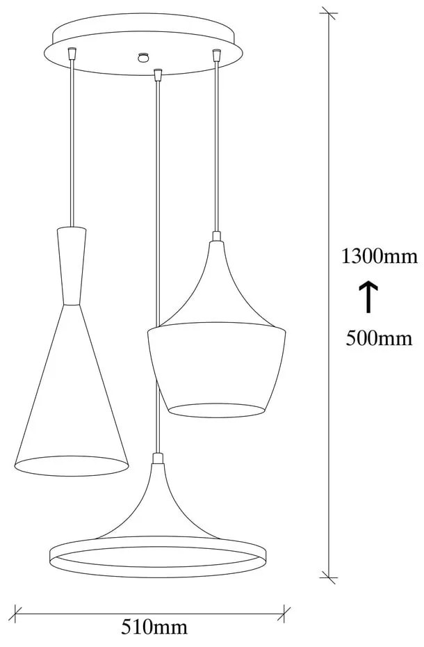 Lustră de 3 becuri Opviq lights Elmas, negru