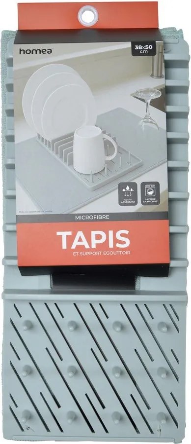 Scurgător de vase albastru deschis din plastic 50x38 cm – Homéa