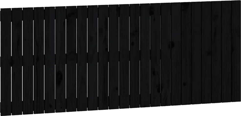 vidaXL Tăblie de pat pentru perete, negru, 147x3x60 cm, lemn masiv pin