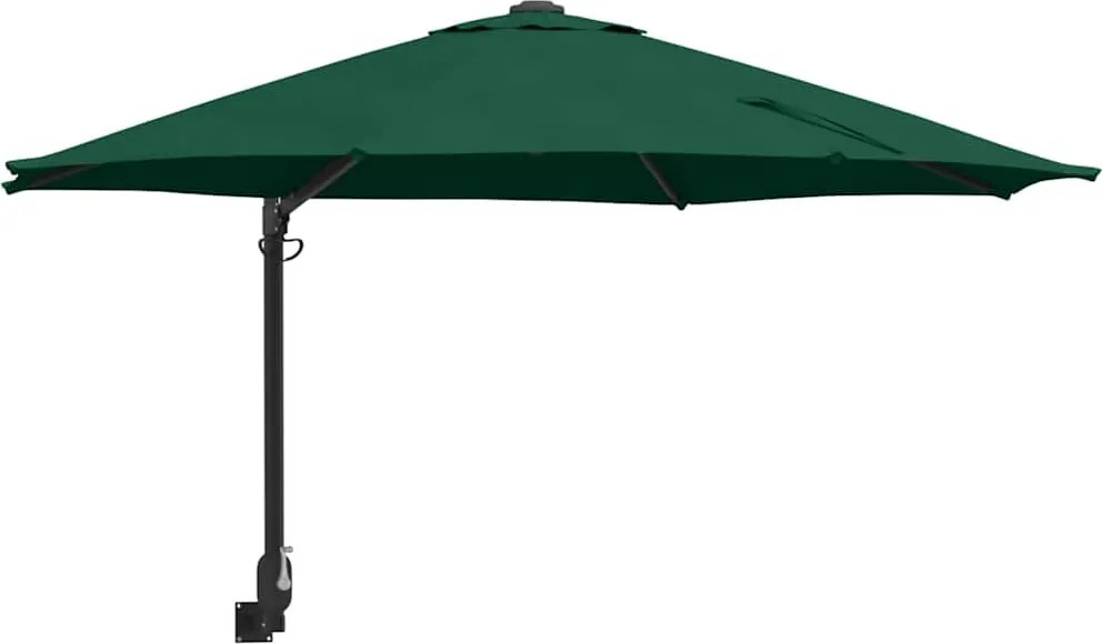 vidaXL Parasol de Grădină Verde 248 x 248 x 148 cm Poliester și oțel