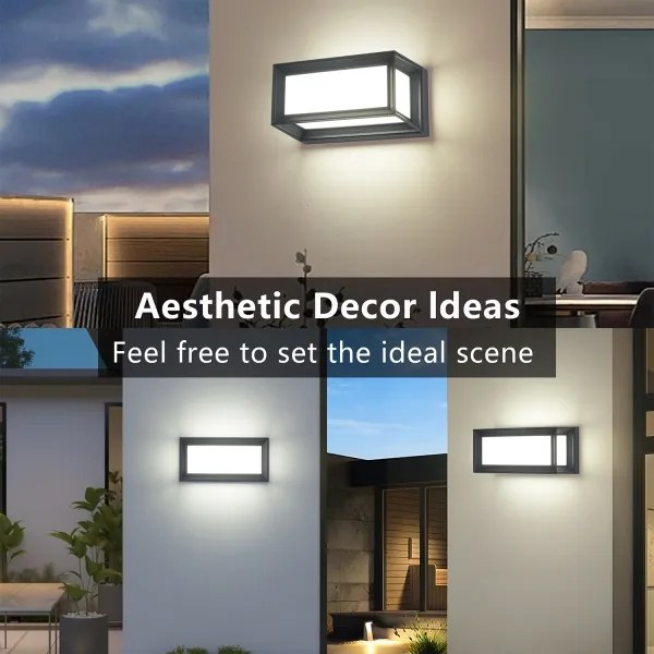 Brilagi - PARKER aplică LED de exterior cu senzor, 12W, 230V, antracit, IP44
