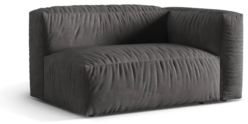 Modul pentru canapea modulară gri cu tapițerie din catifea (cu colț pe partea dreaptă) Martina – Micadoni