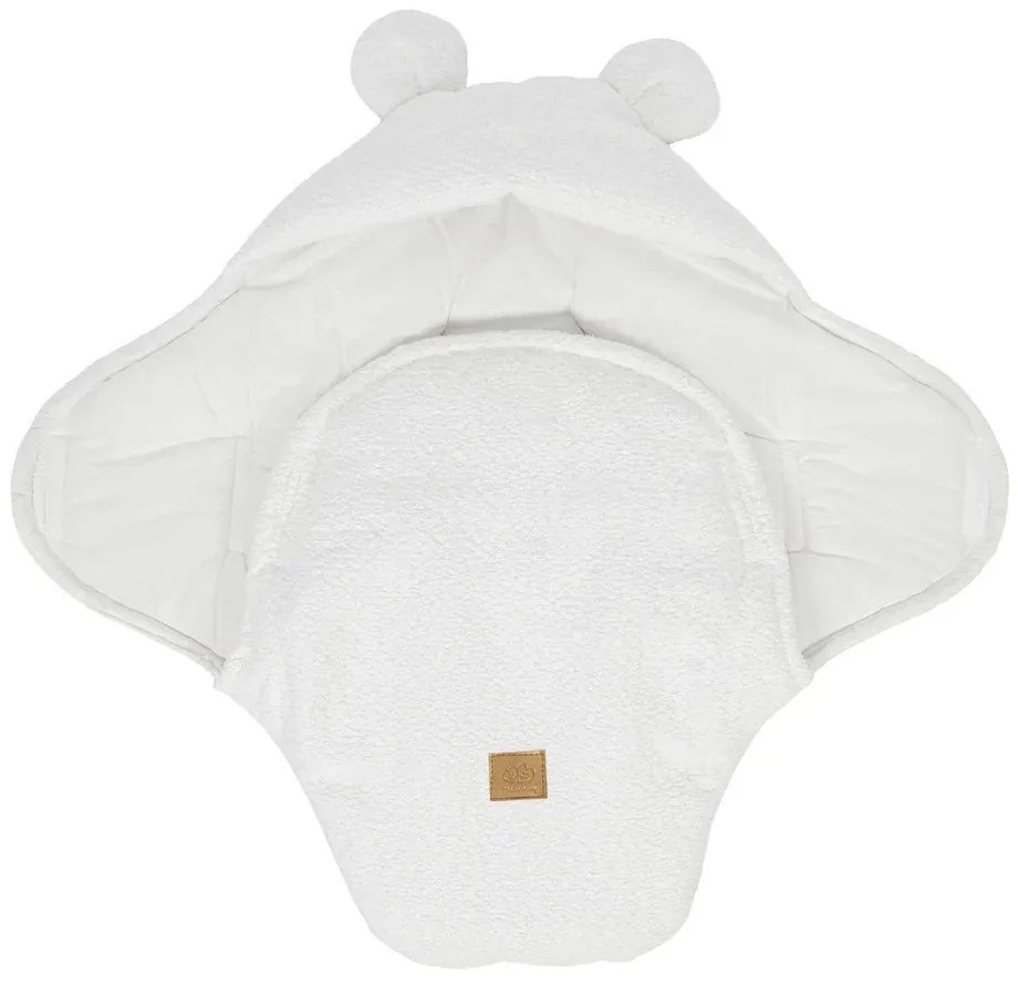Păturică de înfășat albă din material bouclé 45x80 cm – Meowbaby