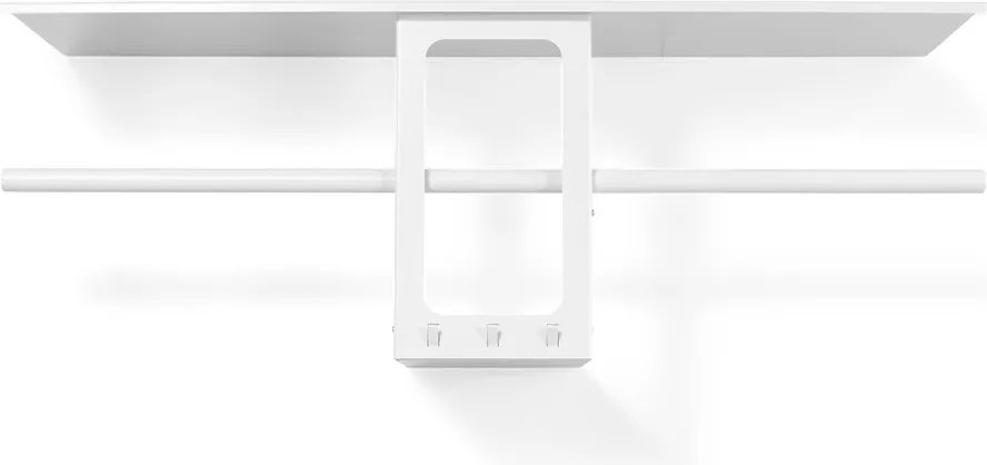 Cuier de perete alb cu raft din oțel 100 cm Luno Small – Spinder Design