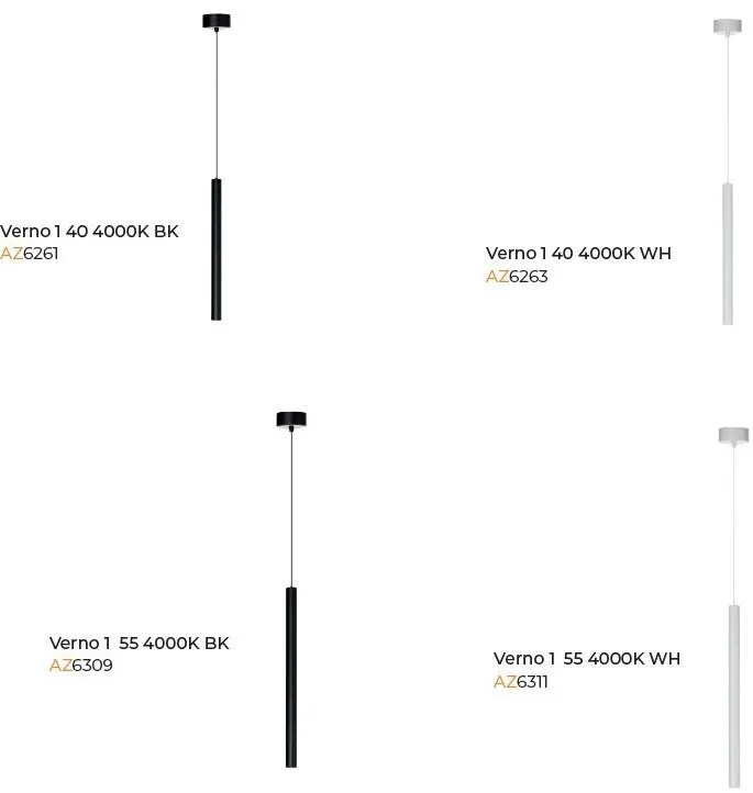 Pendul LED stil minimalist VERNO 1 40 negru 4000K