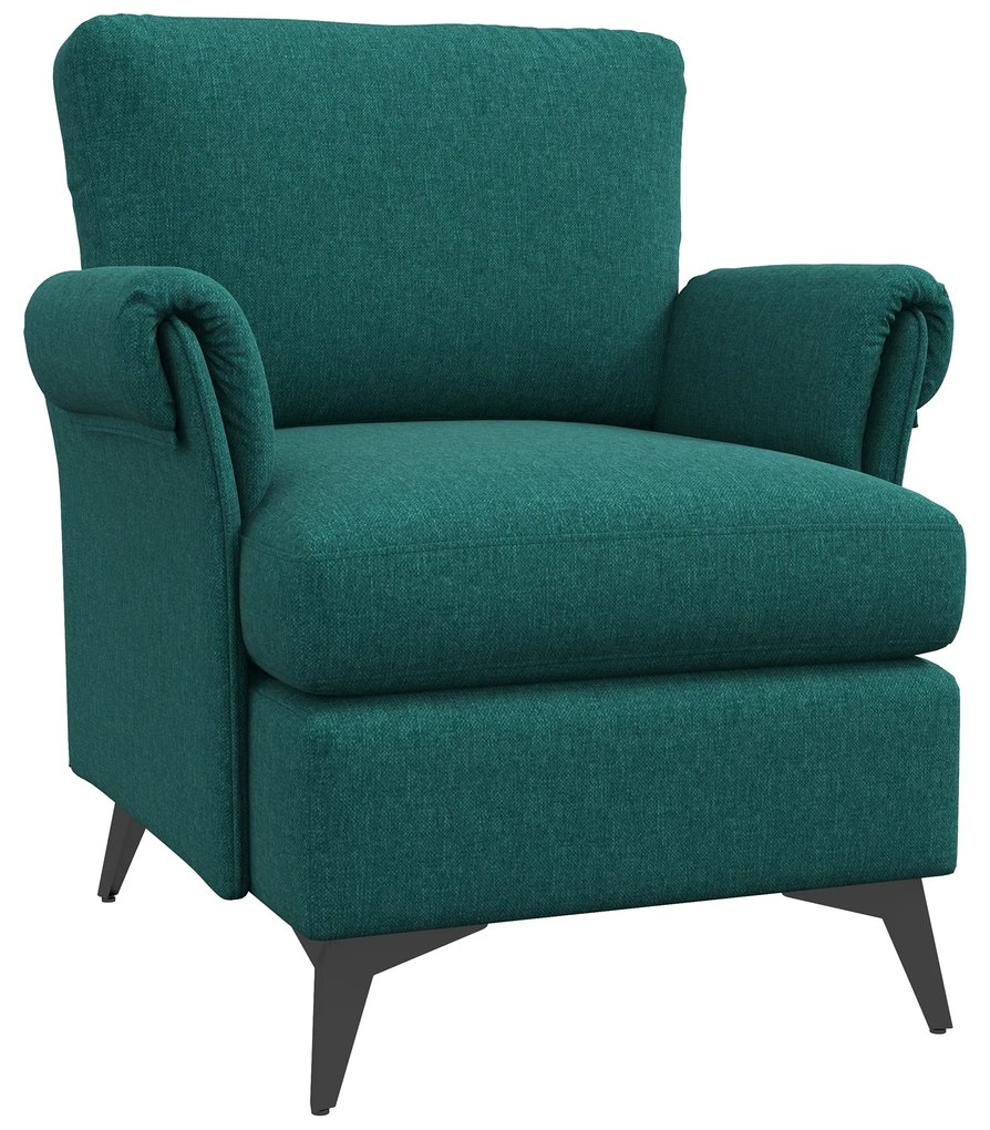 HOMCOM Fotoliu Modern Fotoliu Confortabil pentru Semineu Scaun de Efect din Panza pentru Camera de Zi Dormitor Biroul de Acasa Verde fotoliu pentru oaspeți sufragerie camera de zi dormitor dormitor interior casă | Aosom Romania