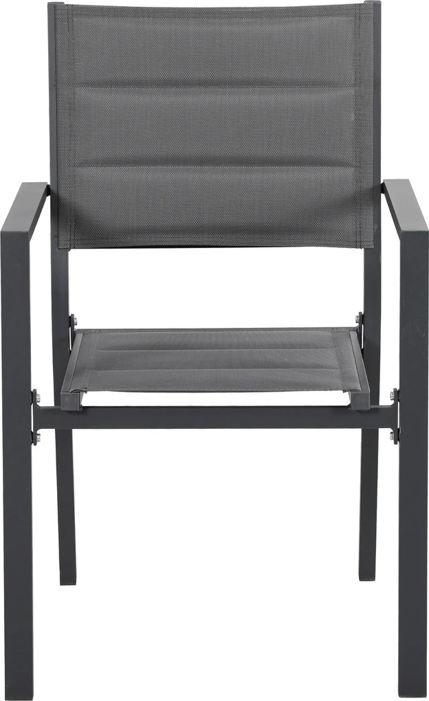 Outsunny Set de 7 Piese de Grădină din Aluminiu cu Masă Extensibilă și 6 Scaune cu Șezut din Plasă Respirabilă, 210x90x75 cm, Gri | Aosom Romania