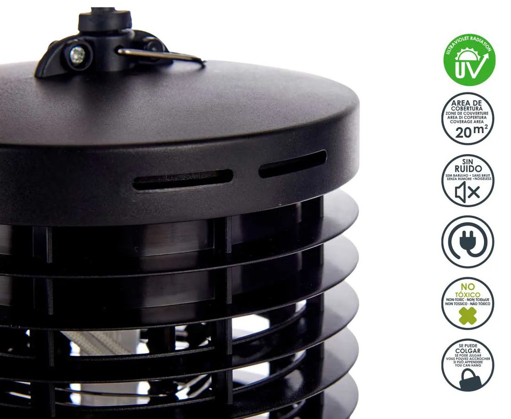 Lampa anti tantari 4W 13 x 13 x 23 cm Negru