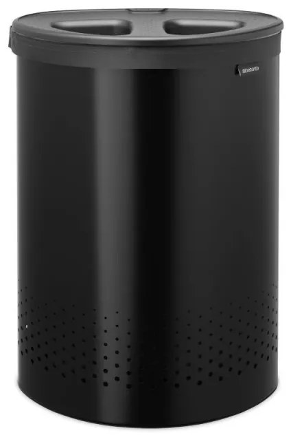 Cos de rufe Brabantia Selector 1008917, 55 L, 2 compartimente, Orificii aerisire, Umplere fara deschidere, Negru