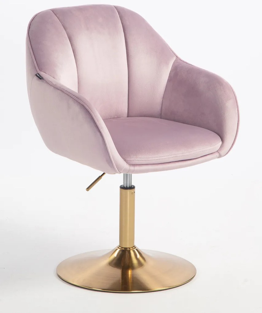 HR2055N Scaun Mov din Catifea cu Bază Aurie