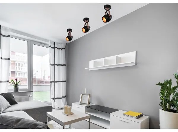 Spot ANICA 1xE14/40W/230V negru/cupru