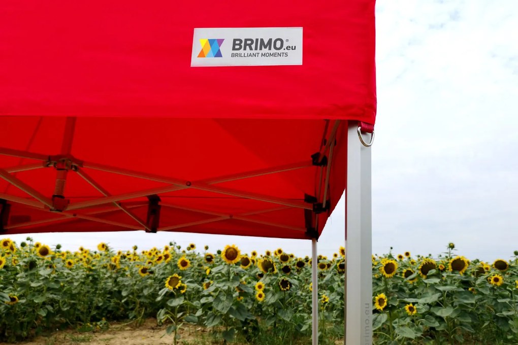 Cort de petrecere premium 3x3 m din aluminiu | Rezistență maximă – BRIMO - cu 3 pereți - Roșu