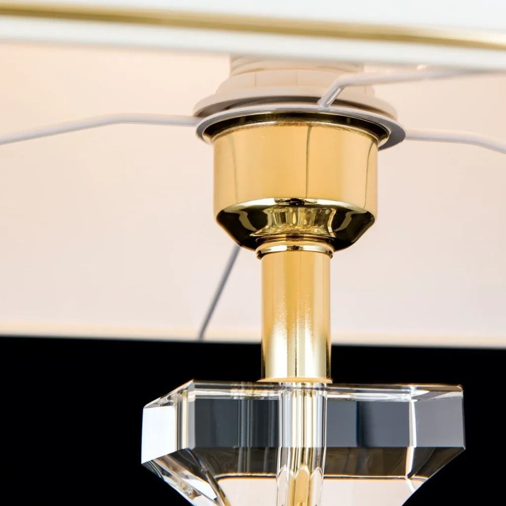 Veioza design decorativ cu cristal K9 POKAL crem/auriu