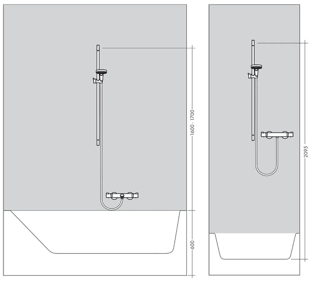 Set de dus cu bara crom Hansgrohe, Crometta 100 Crom