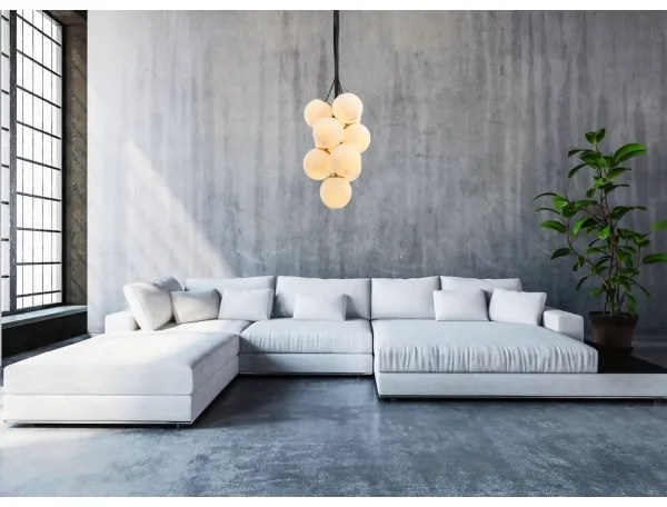 Lustră pe cablu GRAPES 10xE27/7W/230V bronz/albă Klausen 109004