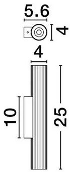 Aplica LED iluminat sus si jos RIVETA auriu mat