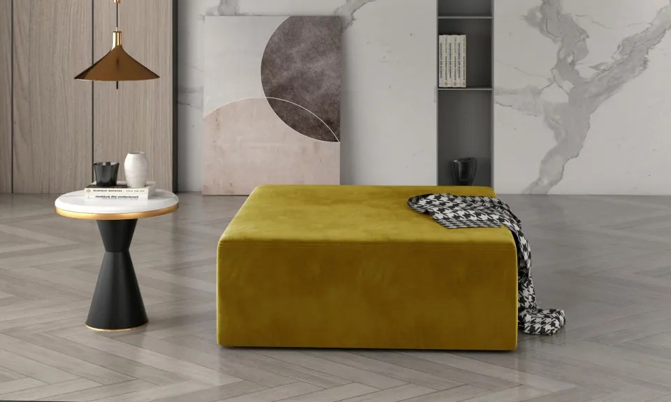 Taburet patrat, 83x83 cm, Kelim, Eltap (Culoare: Negru / Matt Velvet 99)