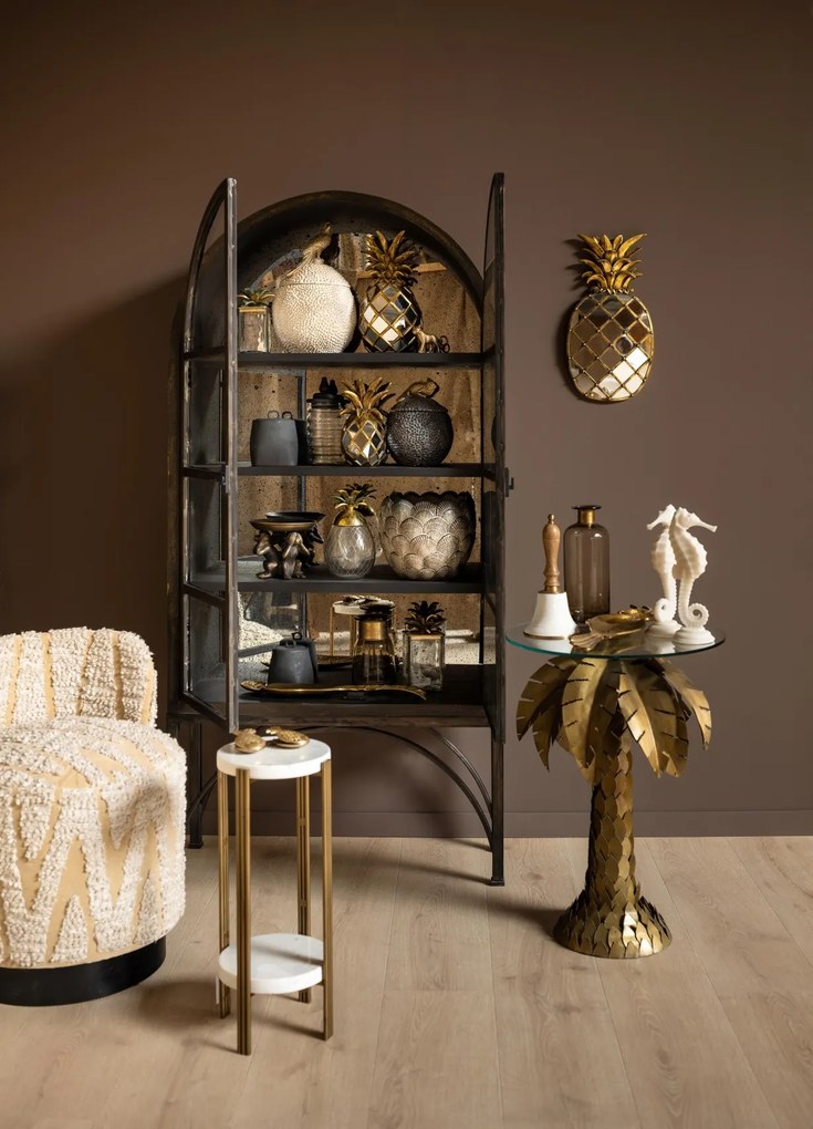 Vaza decorativa, bej, din ceramica, Pecten
