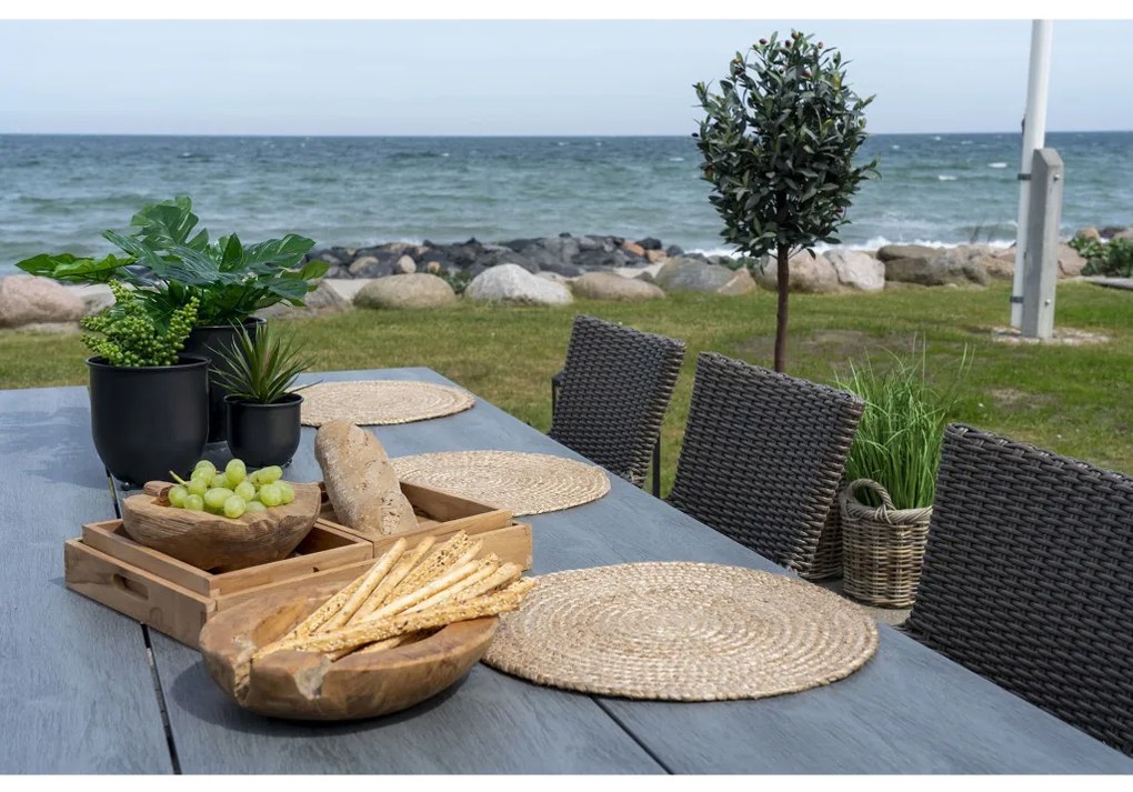 Saltea de masă Bombay, iută împletită, naturală, rotundă 38 cm 4 bucăți