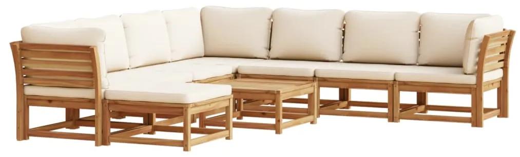 3214298 vidaXL Set mobilier grădină cu perne, 9 piese, lemn masiv acacia
