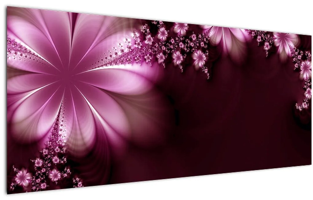 Tablou cu abstracție - flori (120x50 cm)