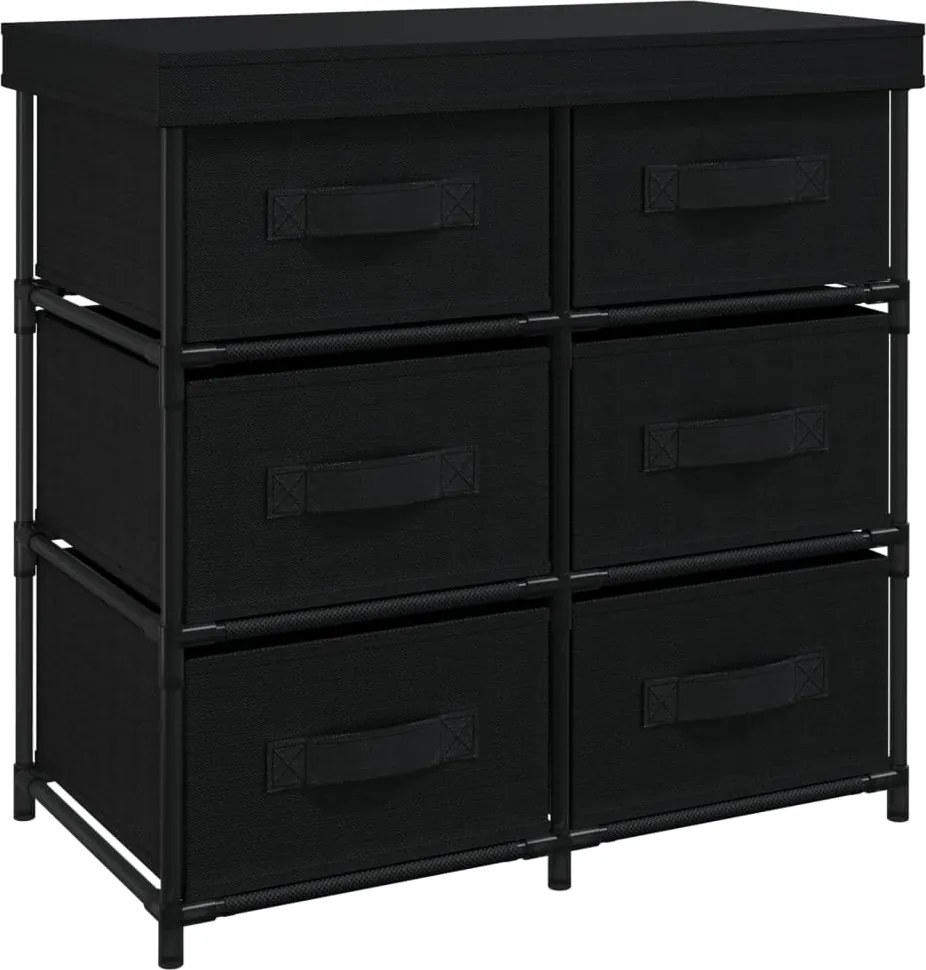 vidaXL Dulap depozitare cu 6 sertare, negru, 55x29x55 cm, oțel