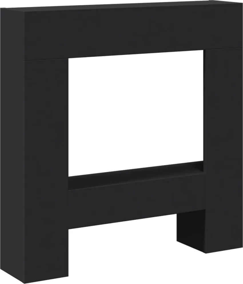 vidaXL Mască de șemineu, negru, 81x18x82 cm, lemn prelucrat