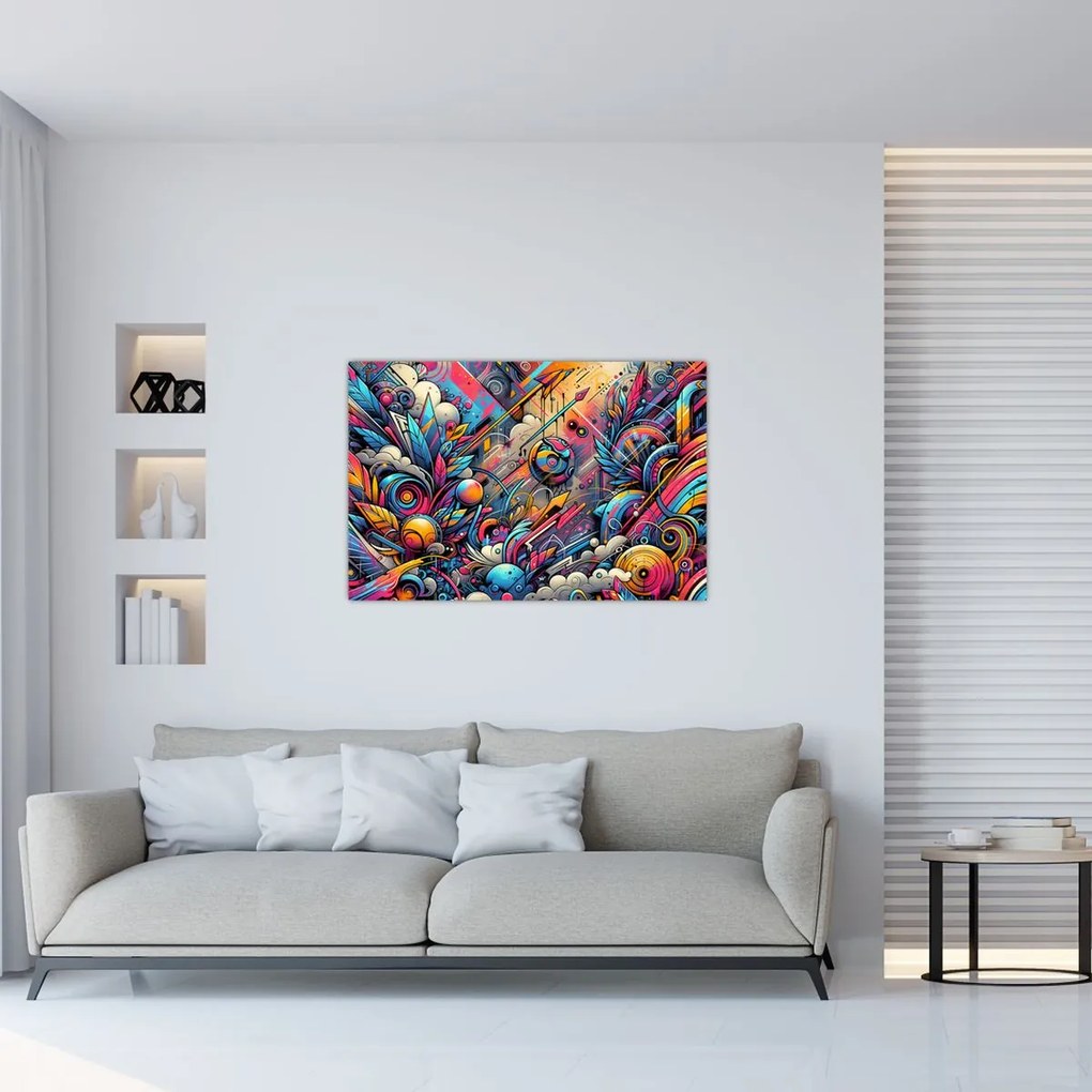 Tablou - Graffiti multicolor (90x60 cm)