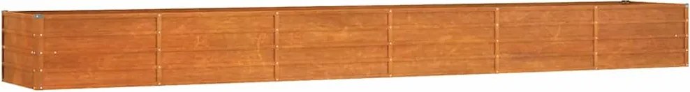 vidaXL Strat înălțat de grădină, ruginiu, 480x80x45 cm, oțel corten