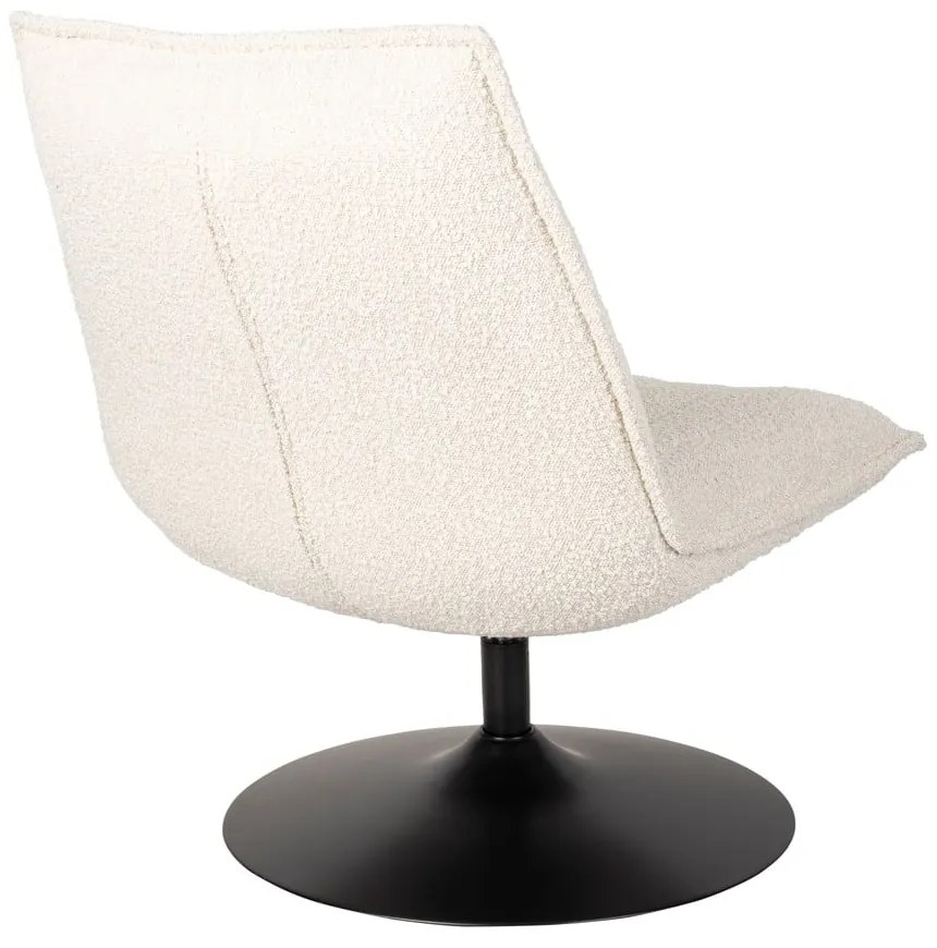 Fotoliu alb cu tapițerie din stofă bouclé Jax – White Label