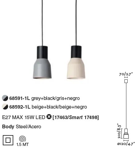 Pendul modern design minimalist KOMBO bej 12cm