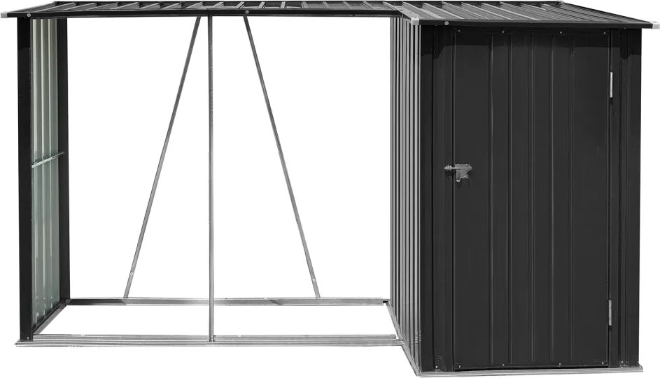 şopron din lemn cu şopron, 270x104x159 cm, antracit, ARPOL TYP 2