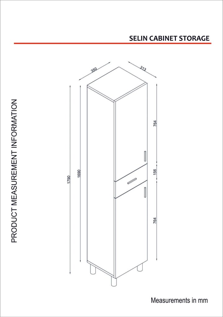 Cabinet de baie Selin - White