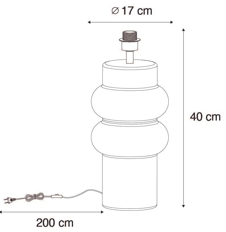 Lampa de masă de design din ceramică neagră 17 cm fără abajur - Alisia