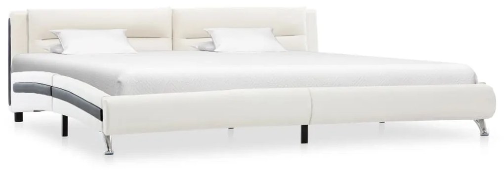 286846 vidaXL Cadru de pat, alb, 180 x 200 cm, piele ecologică