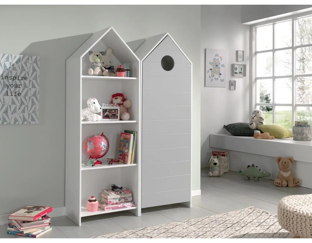 Șifonier de copii alb/gri deschis 115x171,5 cm CASAMI – Vipack