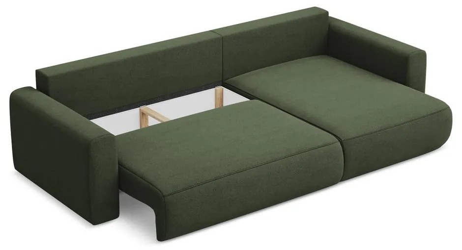 Colțar kaki extensibil/cu spațiu de depozitare (cu colț pe partea dreaptă/cu șezlong) Kapua – Makamii