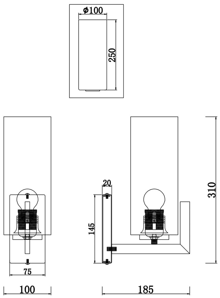 Aplica Fortano Maytoni E27, Auriu, MOD089WL-01BS, Germania