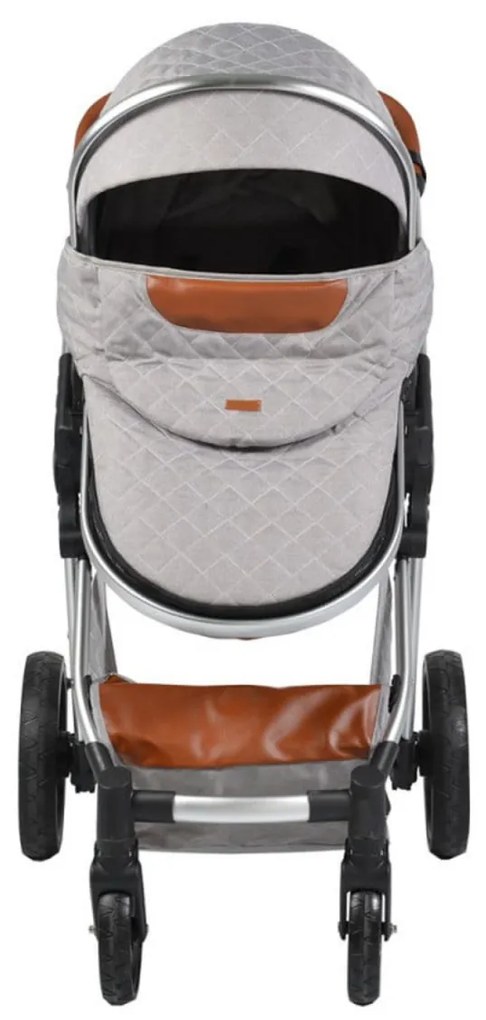 Carucior nou nascuti 2 in 1 NOVOKIDS™ Alma Gold PRO , Cu geanta bebe, Cadru Aluminiu , Amortizoare, Roti din cauciuc plin AVE, Landou, Modul sport,
