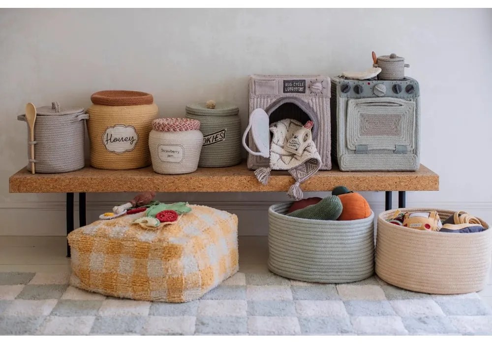 Covor albastru deschis/crem lavabil/țesut manual din bumbac 120x160 cm Kitchen Tiles Blue Sage – Lorena Canals