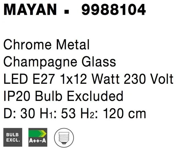 Lustra, Pendul design modern MAYAN, champagne NVL-9988104