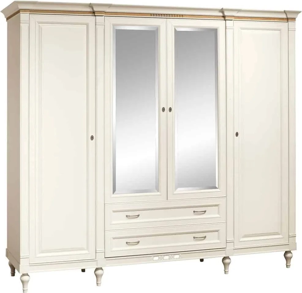 Dulap lemn masiv crem Provence -Natur, 238 × 64 × 210 cm