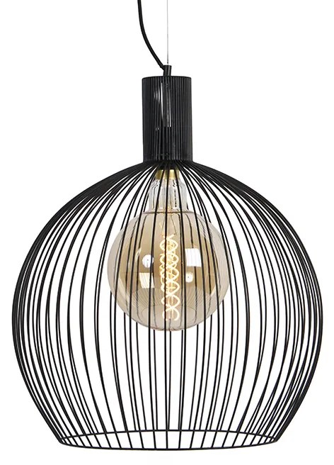 Lampă pendant rotundă de design neagră 50 cm - Dos